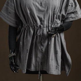 Jacquard weave cotton kaftan (short) 04 - handcrafted