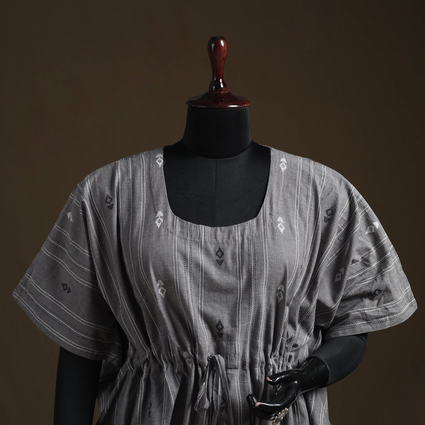Jacquard weave cotton kaftan (short) 04 - handcrafted