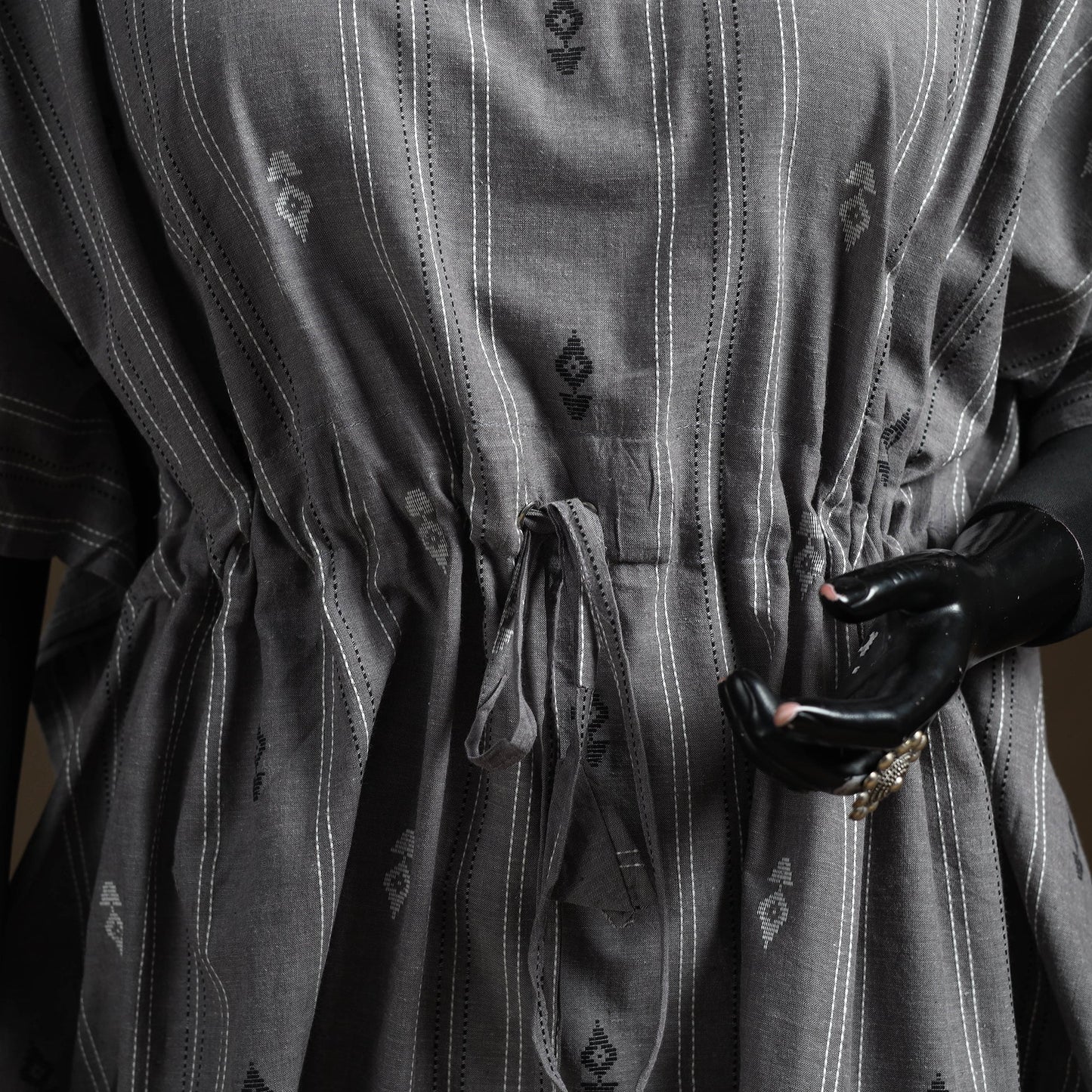 Jacquard weave cotton kaftan (short) 04 - handcrafted