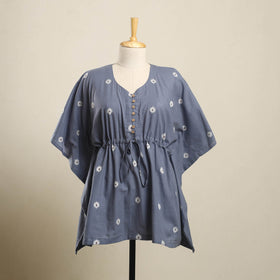 Buy Grey Jacquard Weave Cotton Kaftan