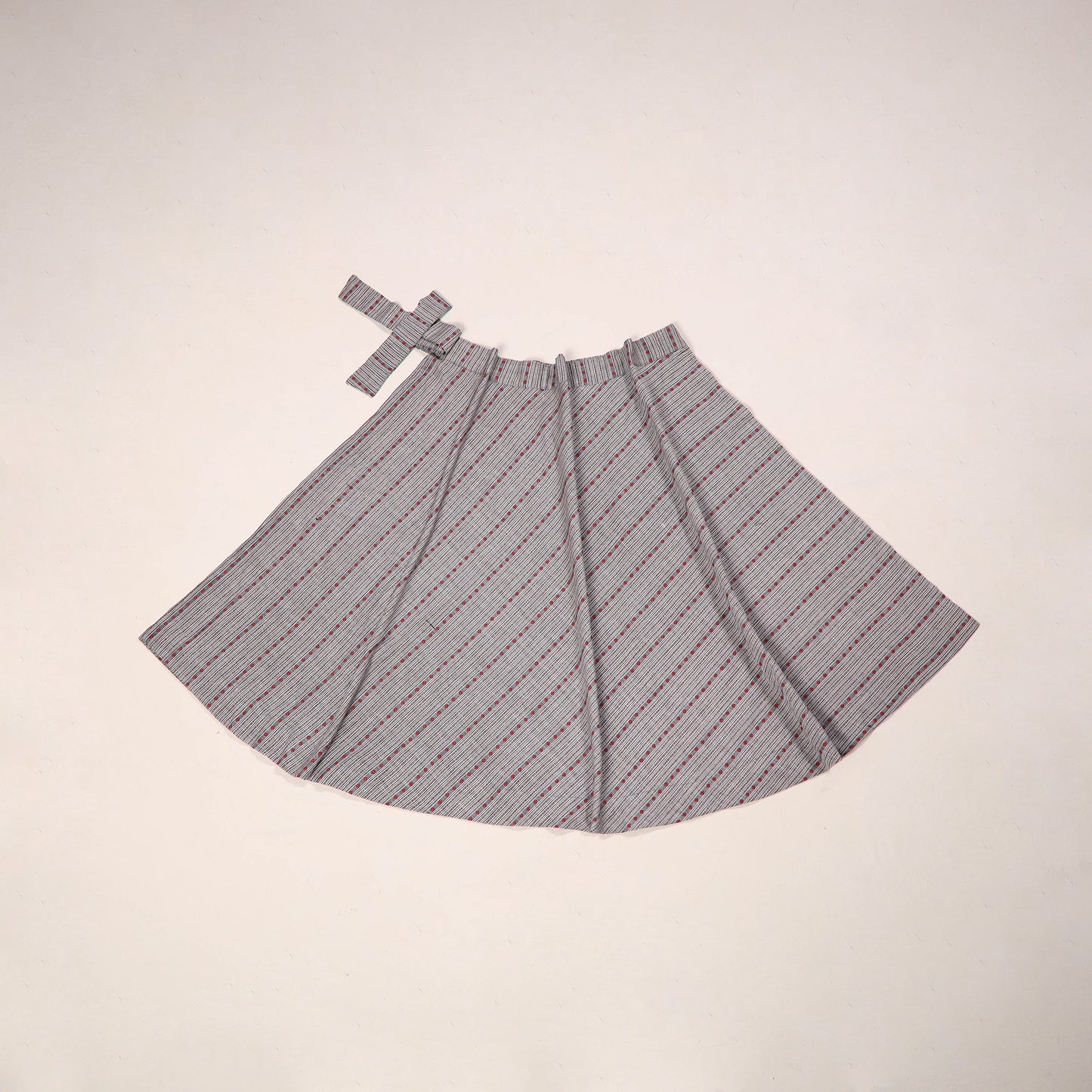 Blue - jacquard weave cotton wrap around skirt 02