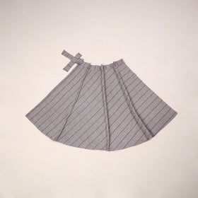 Blue - jacquard weave cotton wrap around skirt 02