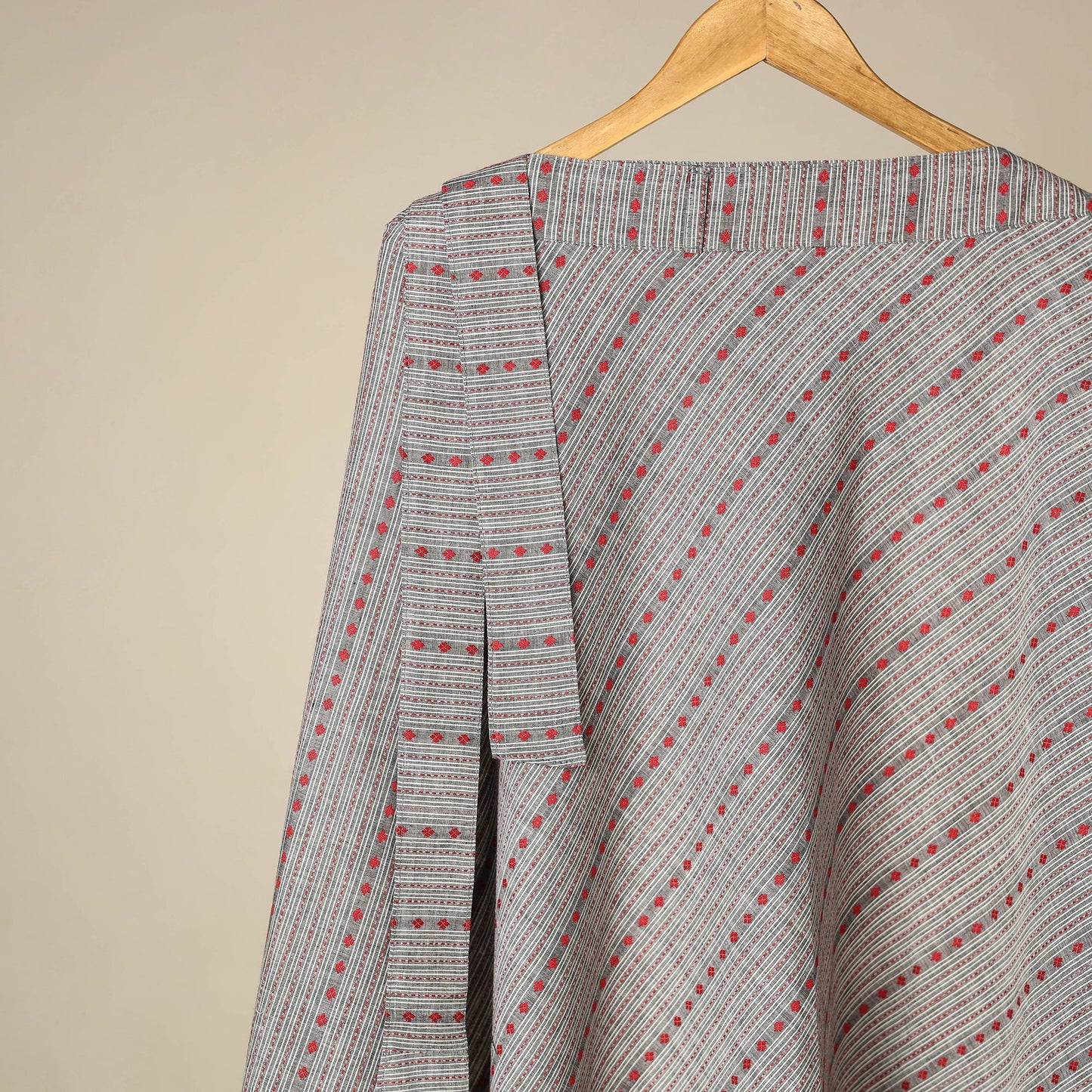 Blue - jacquard weave cotton wrap around skirt 02