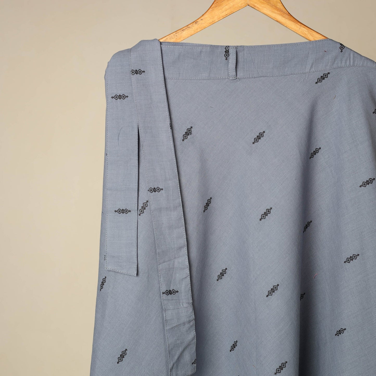 Blue - jacquard weave cotton wrap around skirt 21