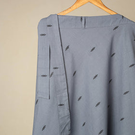 Blue - jacquard weave cotton wrap around skirt 21