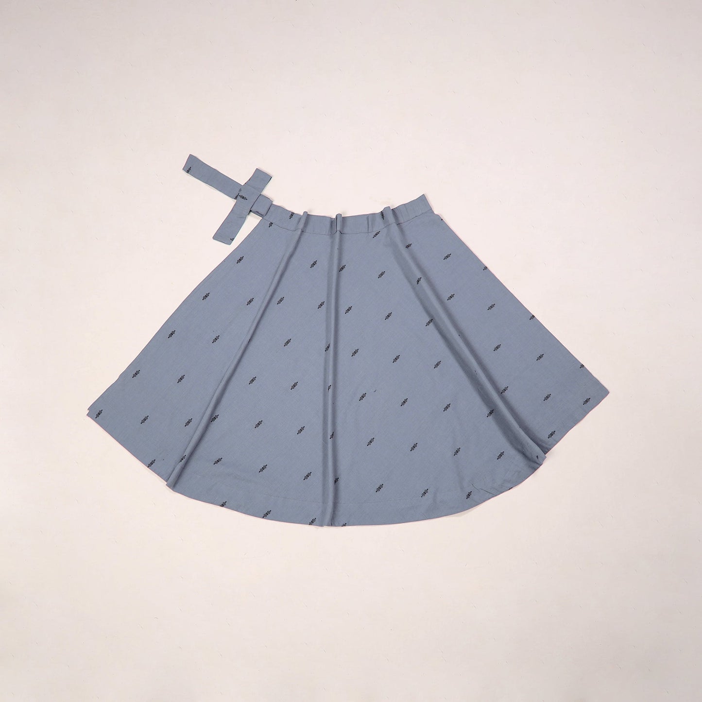 Blue - jacquard weave cotton wrap around skirt 21