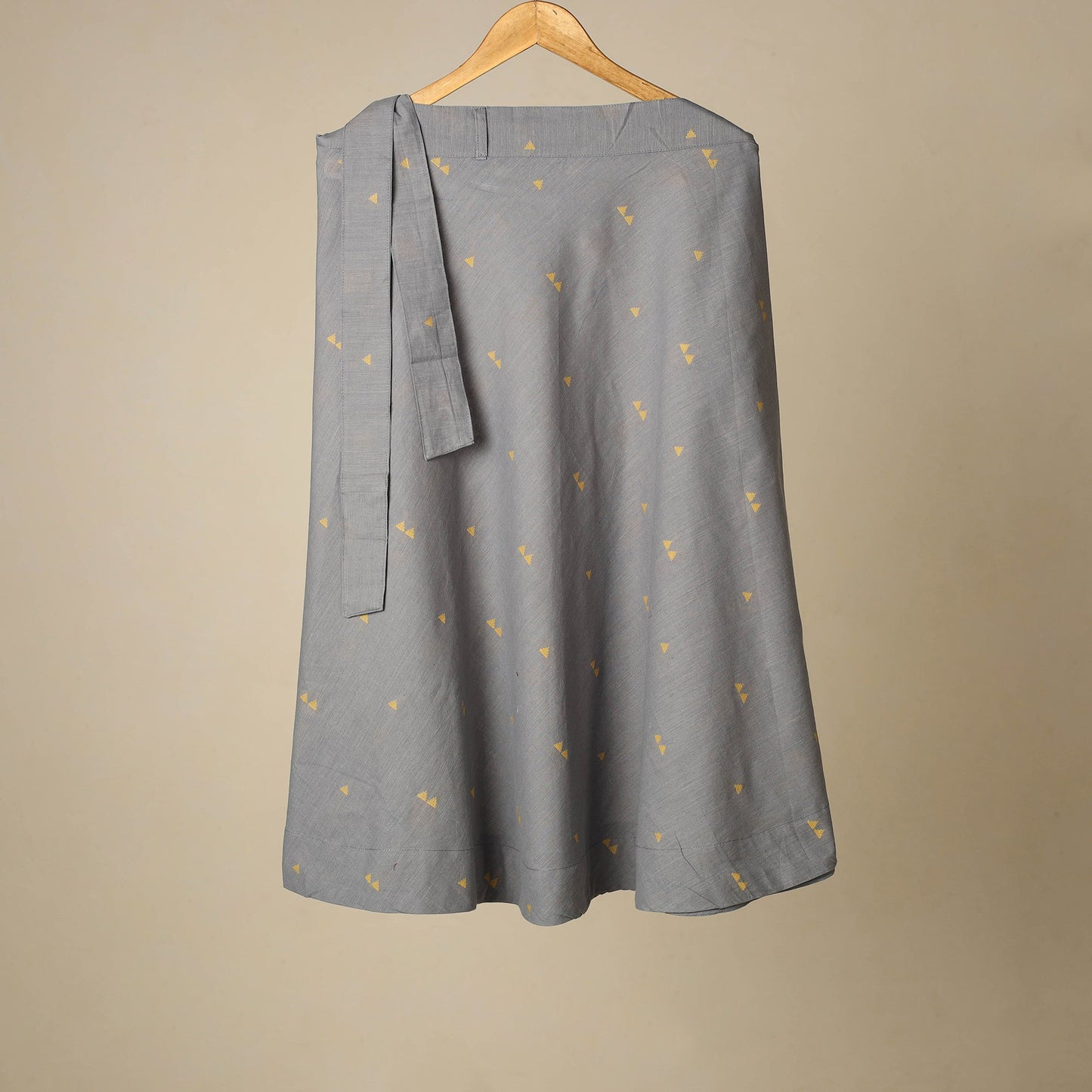 Jacquard weave cotton wrap around skirt 30 - handcrafted