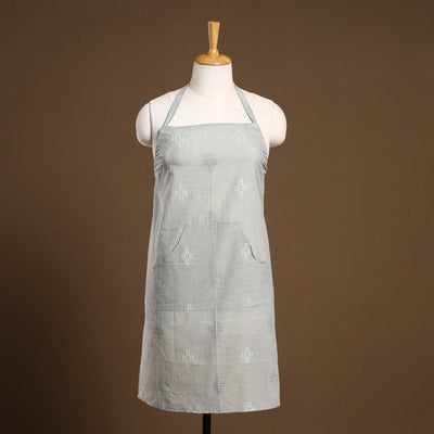  Grey Jacquard Weaving Cotton Apron with Pocket