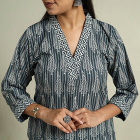 Grey - jaipur cotton kurta set 04 - handcrafted