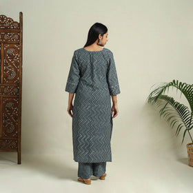 Buy Grey Jaipur Print Cotton Kurta Set