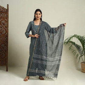 Buy Grey Jaipur Print Cotton Kurta Set