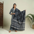 Grey - jaipur cotton kurta set 04 - handcrafted