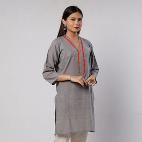 Jamdani Handloom Cotton Short Kurta for Women