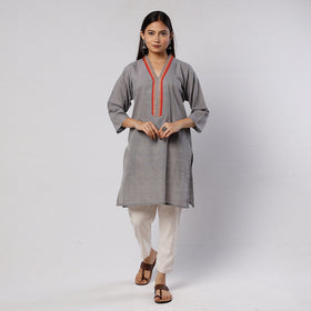 Jamdani Handloom Cotton Short Kurta for Women