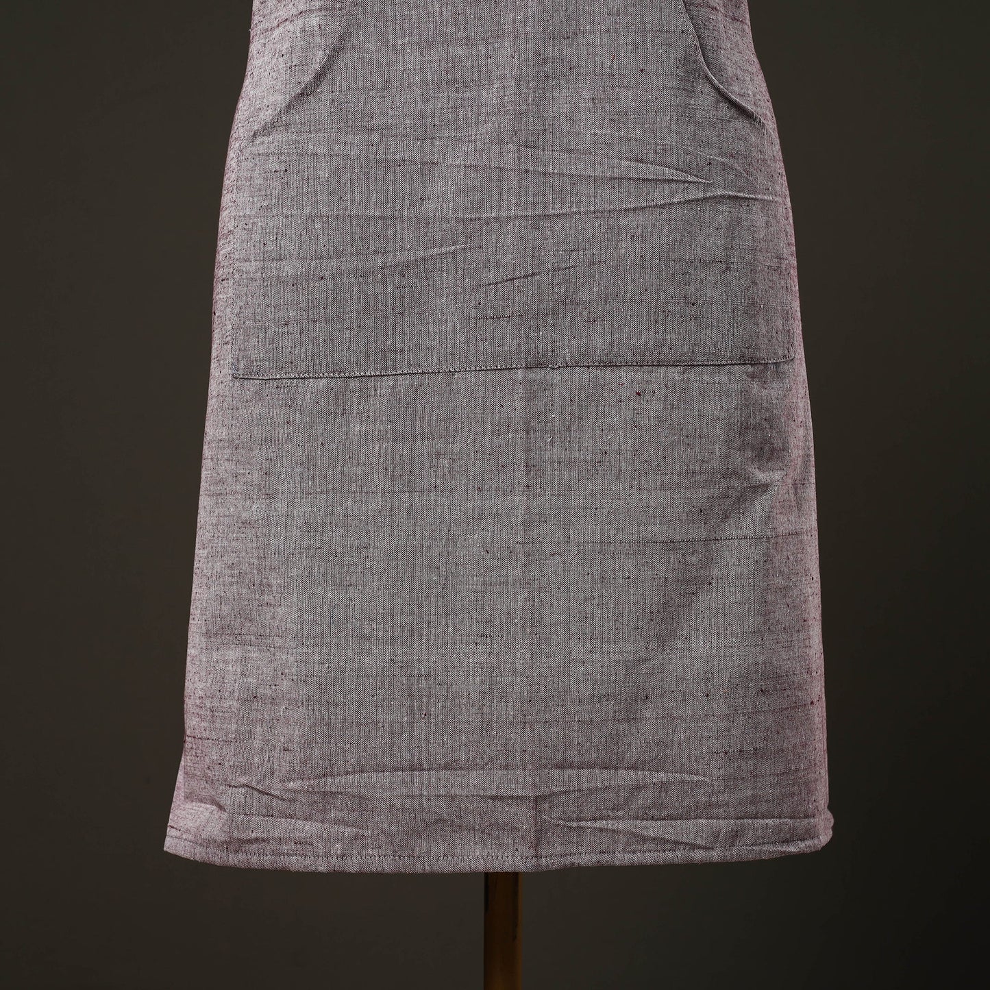Grey - jhiri handloom cotton apron with pocket 14