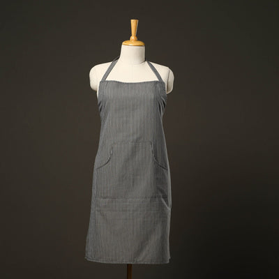 Grey - jhiri handloom cotton apron with pocket 15