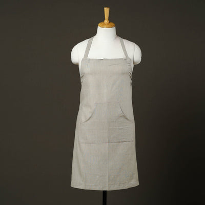 Grey - jhiri handloom cotton apron with pocket 41