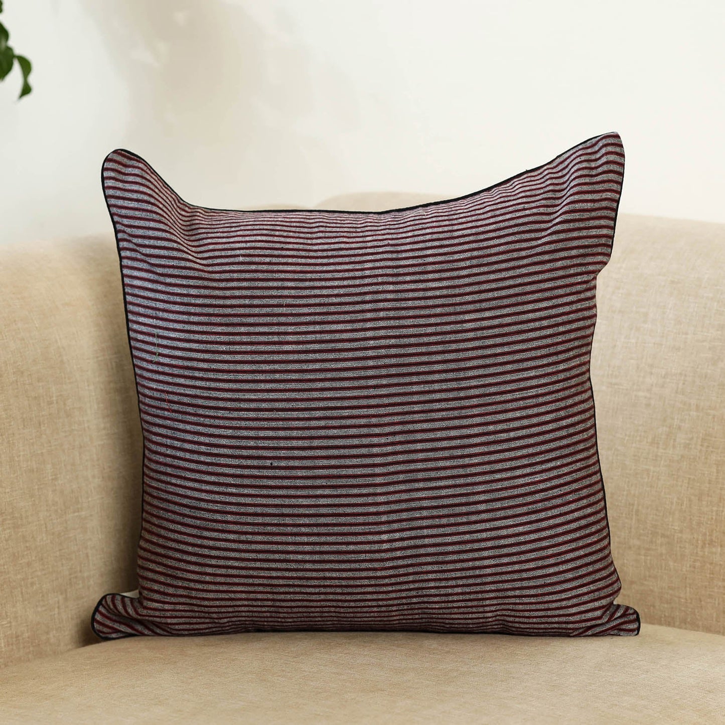 Grey Jhiri Handloom Cotton Cushion Cover