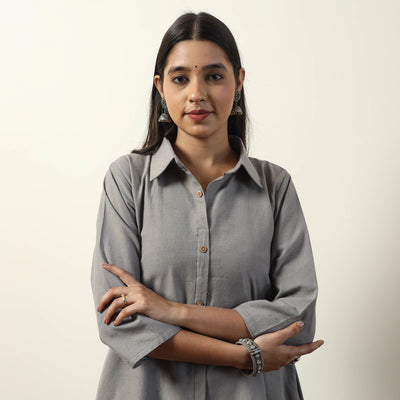  Jhiri Handloom Cotton A-Line Long Kurta 