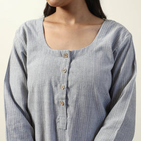   Jhiri Handloom Cotton Straight Long Kurta 