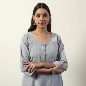   Jhiri Handloom Cotton Straight Long Kurta 