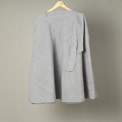 Buy Grey Jhiri Handloom Cotton Wrap Around Plain Skirt 