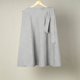  Grey Jhiri Handloom Cotton Wrap Around Plain Skirt 
