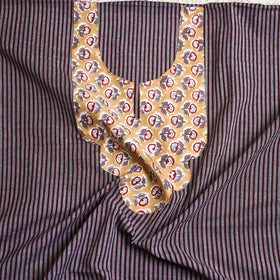 Buy Grey Jhiri Handloom Patchwork Cotton Kurta Material