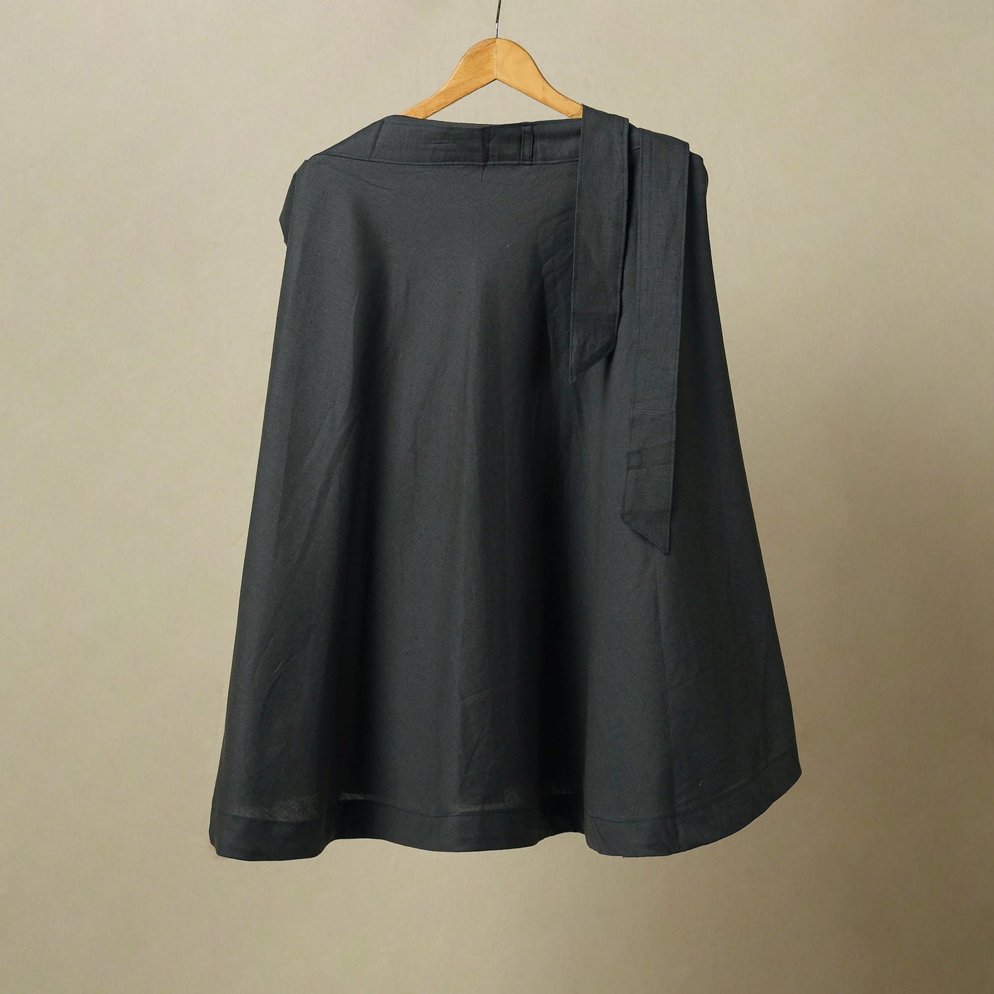 Grey - jhiri handloom plain cotton wrap around skirt 18