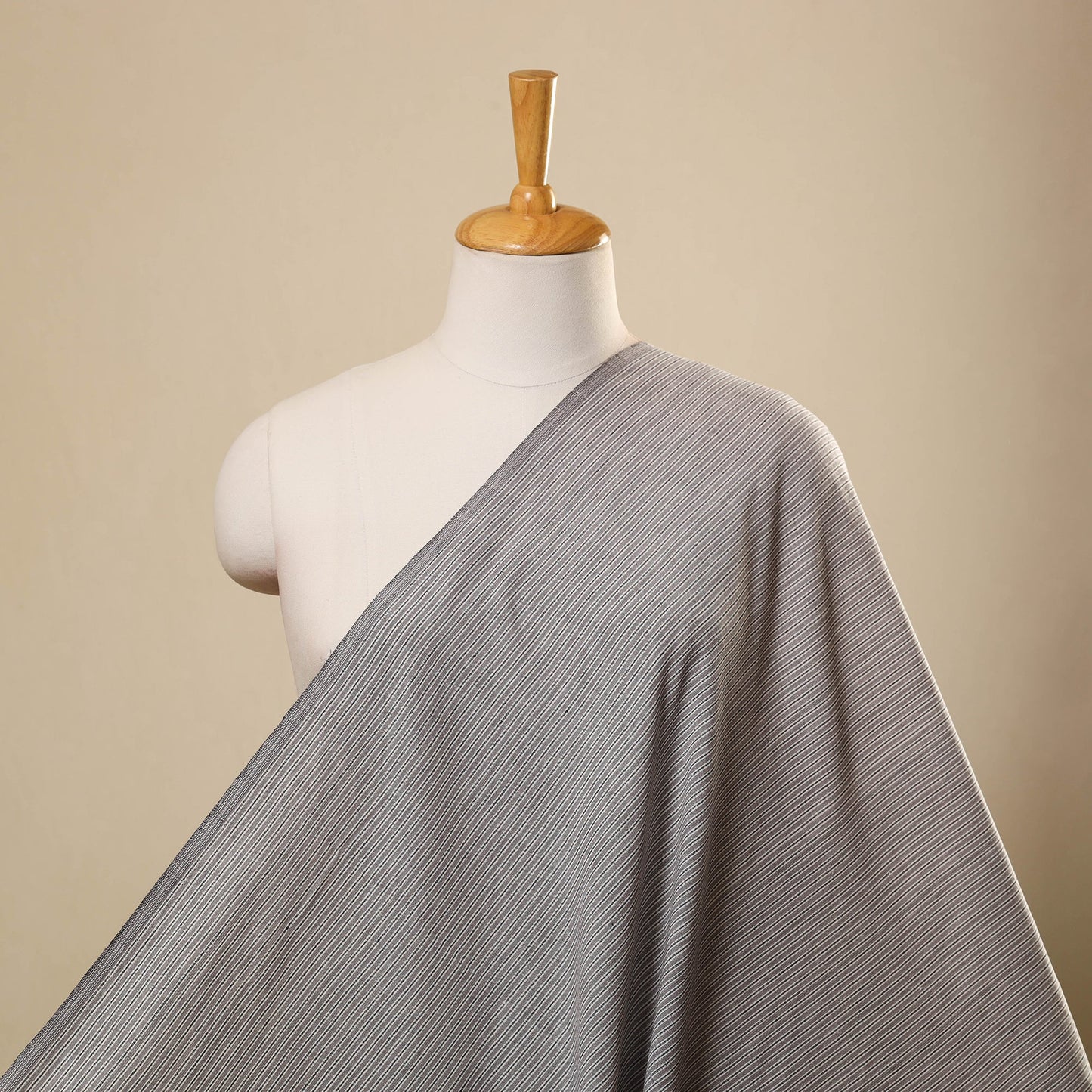  Grey Jhiri Pure Handloom Cotton Fabric