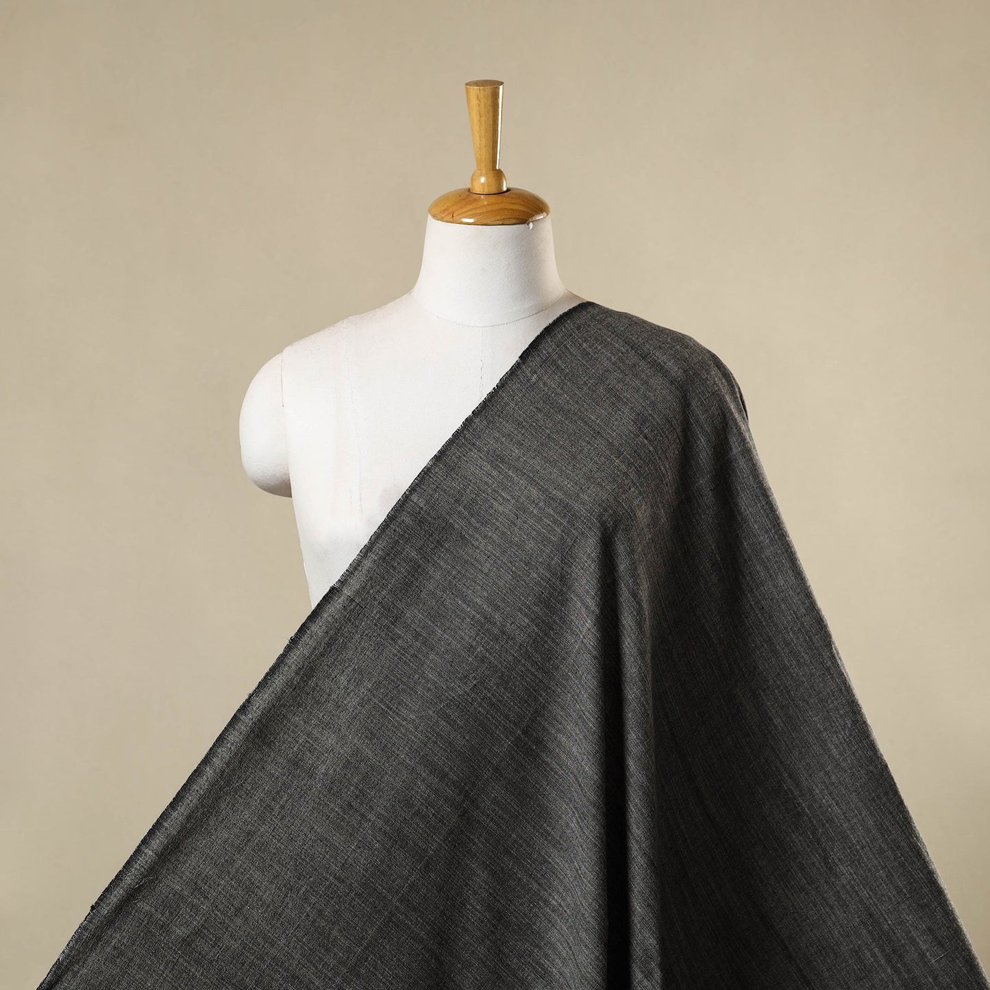 Grey - jhiri pure handloom cotton fabric 20 - handcrafted