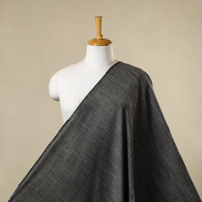 Grey - jhiri pure handloom cotton fabric 20 - handcrafted