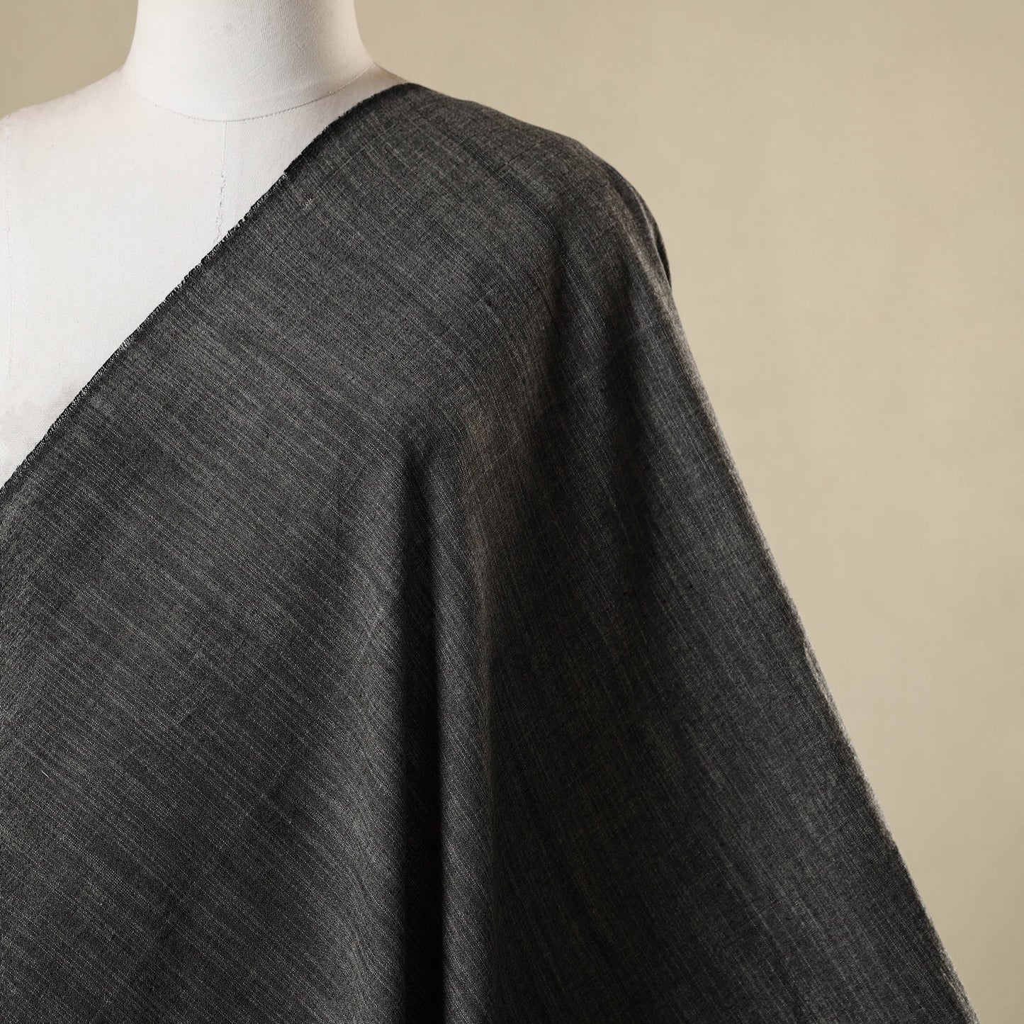 Grey - jhiri pure handloom cotton fabric 20 - handcrafted