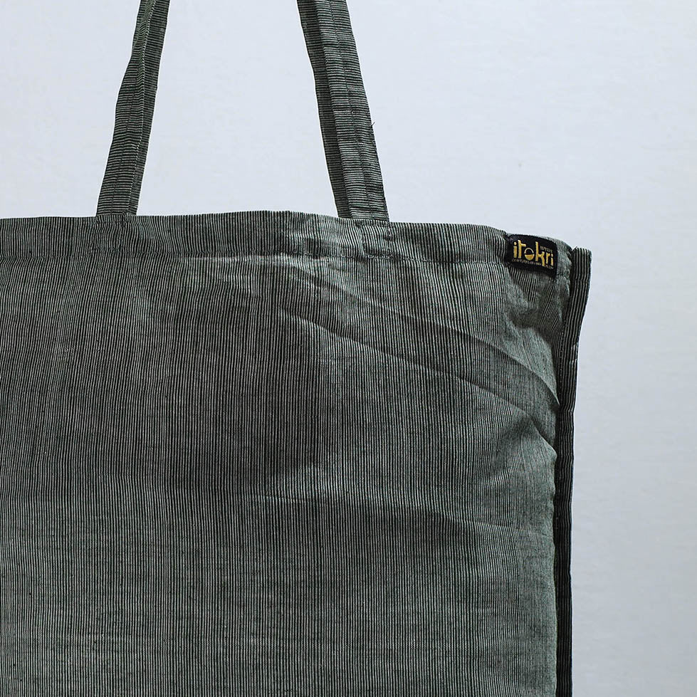 Grey Jhiri Pure Handloom Cotton Jhola Bag 18