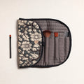  Kalamkari Fabric Multipurpose Segmented Make-up Brush Wrap Pouch/Case 