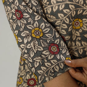  Pink Texture Kalamkari Printed Cotton Kurta For Women