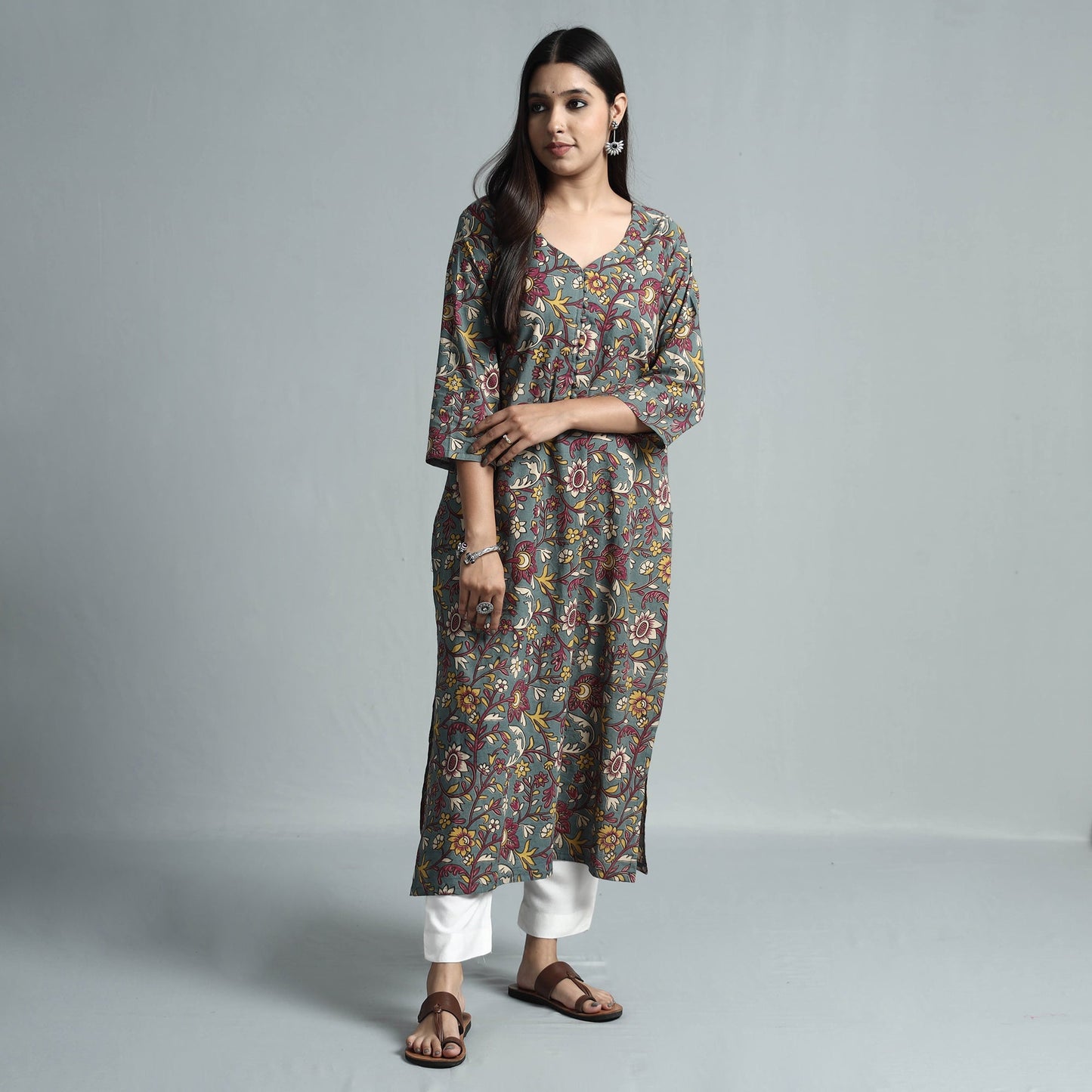  Kalamkari Printed Cotton Kurta For Women