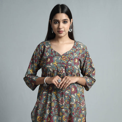  Kalamkari Printed Cotton Kurta For Women