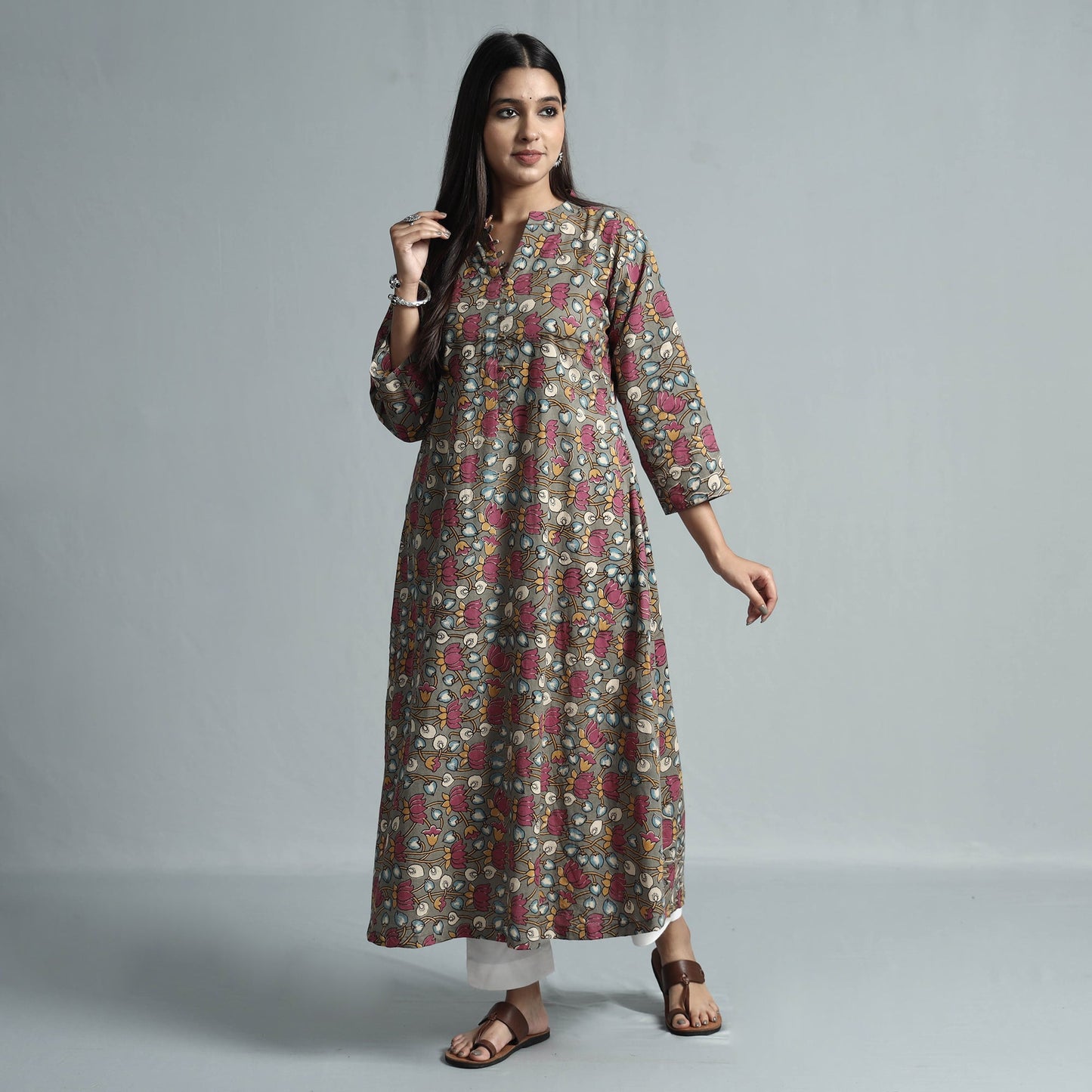 Kalamkari Printed Cotton Kurta For Women