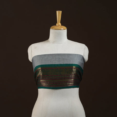 Kanchipuram cotton blouse piece 04 - handcrafted