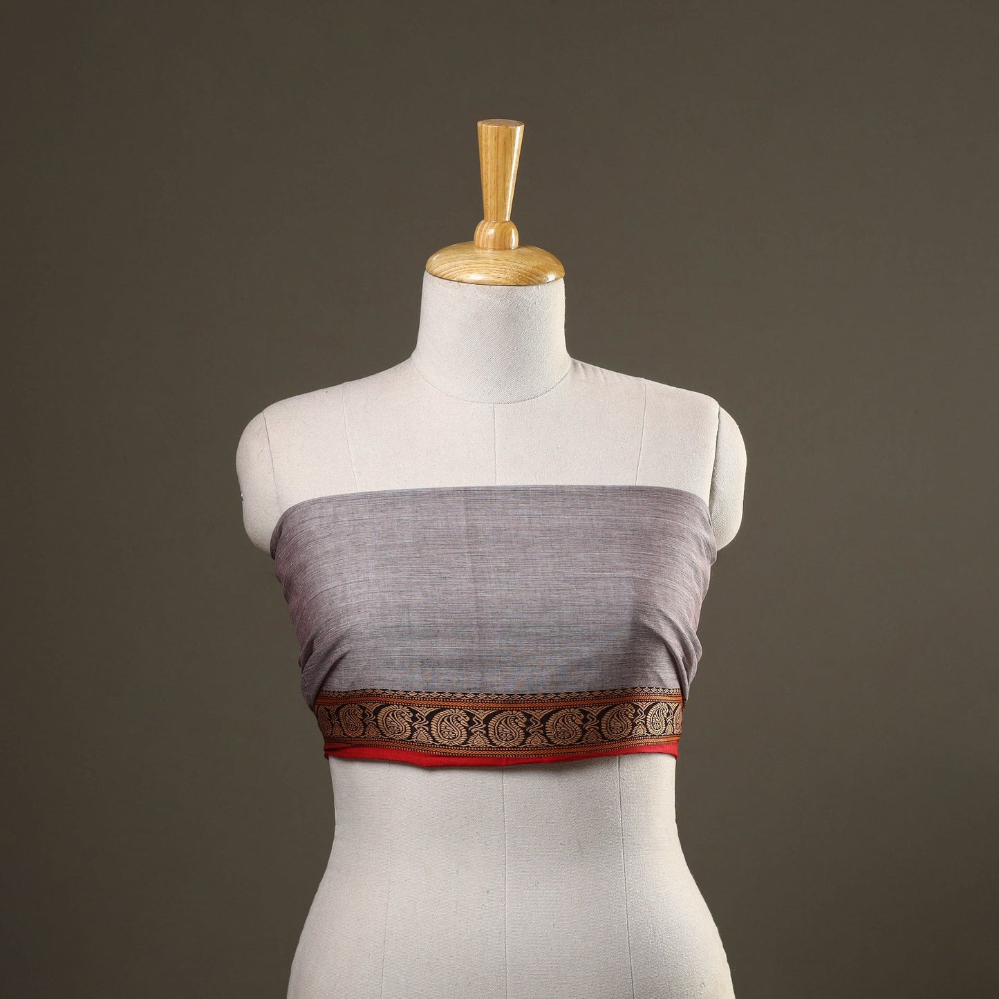 Grey Kanchipuram Cotton Blouse Piece 