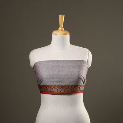 Grey Kanchipuram Cotton Blouse Piece 