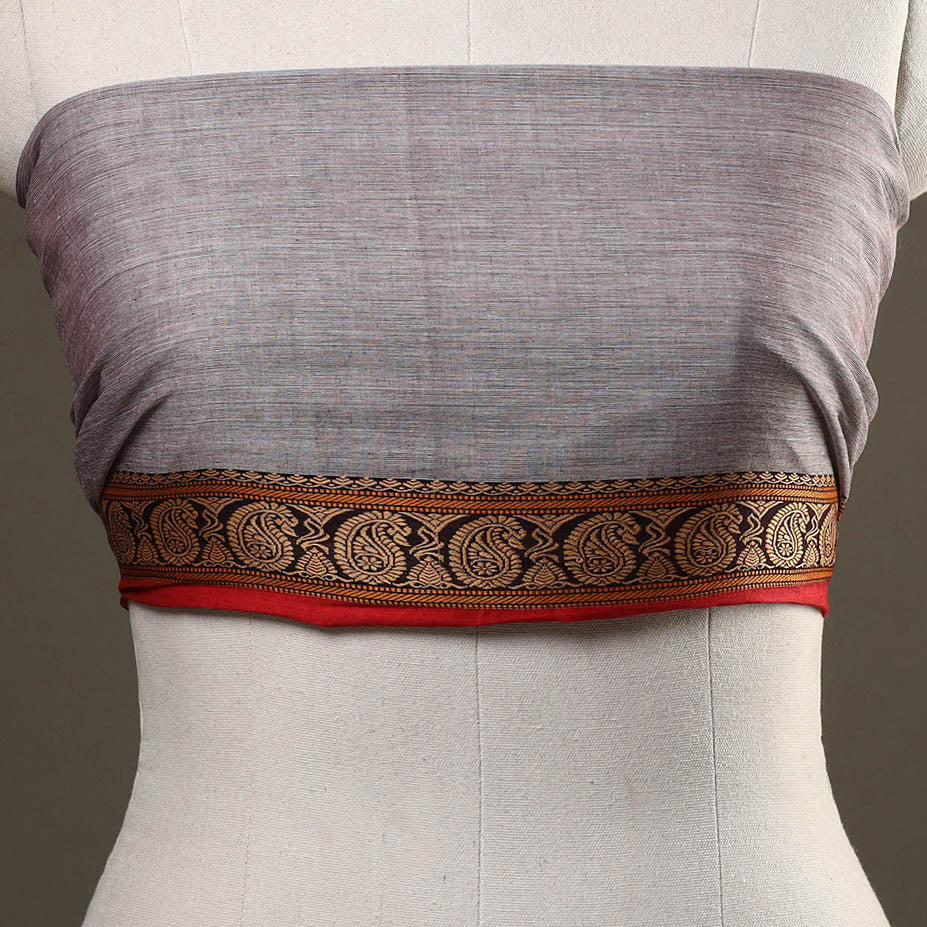 Grey Kanchipuram Cotton Blouse Piece 