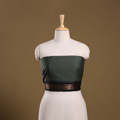 Kanchipuram cotton blouse piece 48 - handcrafted