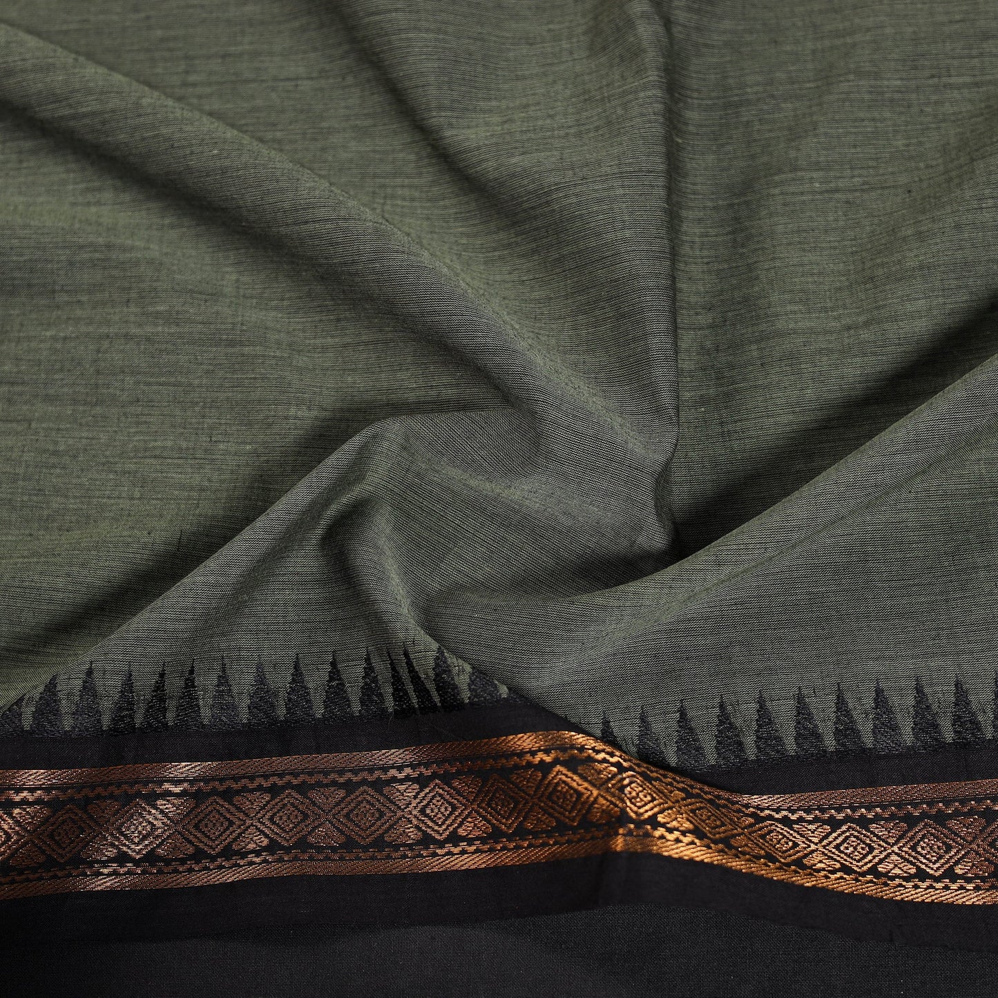 Kanchipuram cotton blouse piece 48 - handcrafted