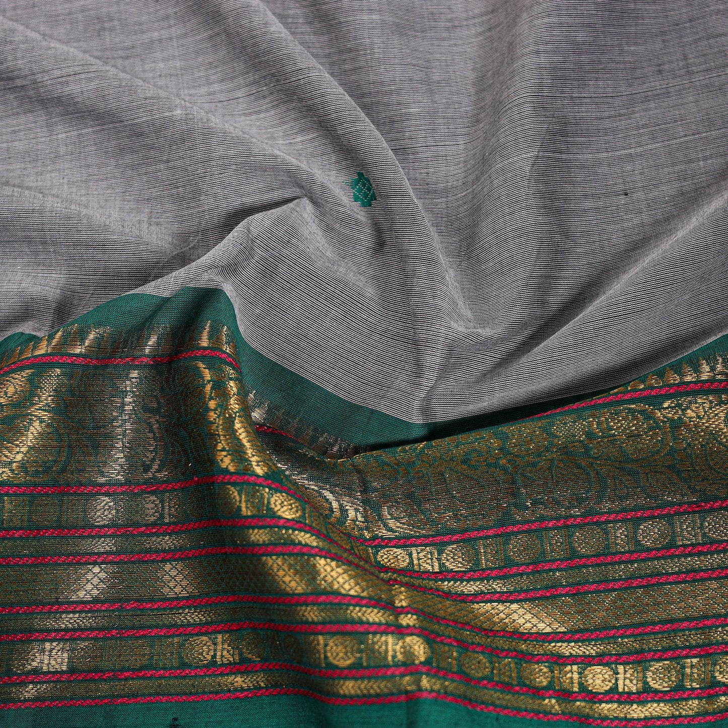 Kanchipuram cotton blouse piece 61 - handcrafted