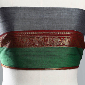 Grey - kanchipuram cotton blouse piece 63 - handcrafted