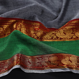 Grey - kanchipuram cotton blouse piece 63 - handcrafted