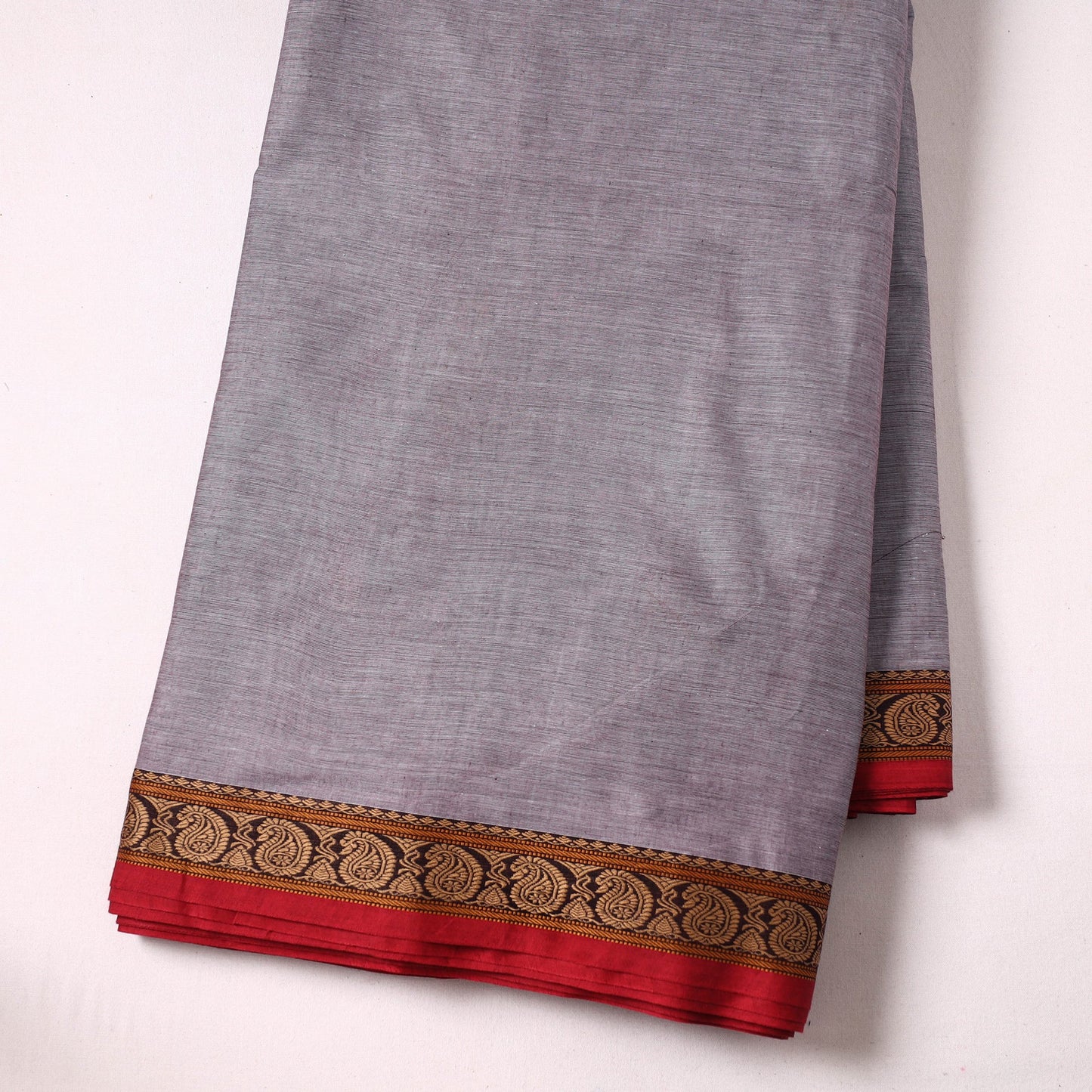 Buy Kanchipuram Cotton Fabric with Thread Zari Border 32 Online at iTokri.com