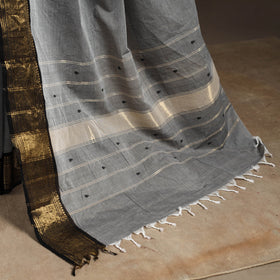 Grey - kandangi buti chettinad cotton saree with border 06